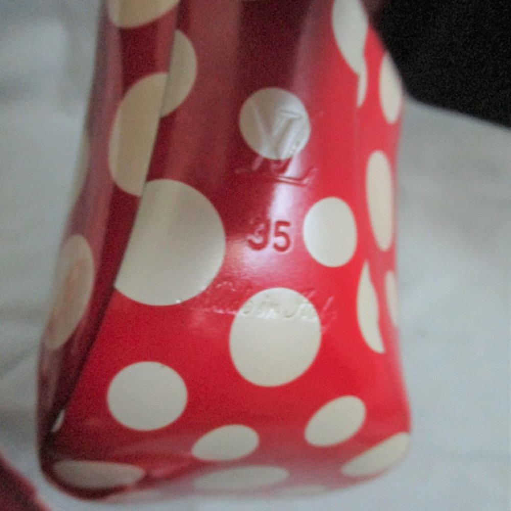 NEW LOUIS VUITTON DOTS YAYOI KUSAMA High Heel Shoes Pumps 35 RED WHITE - Picture 9 of 9